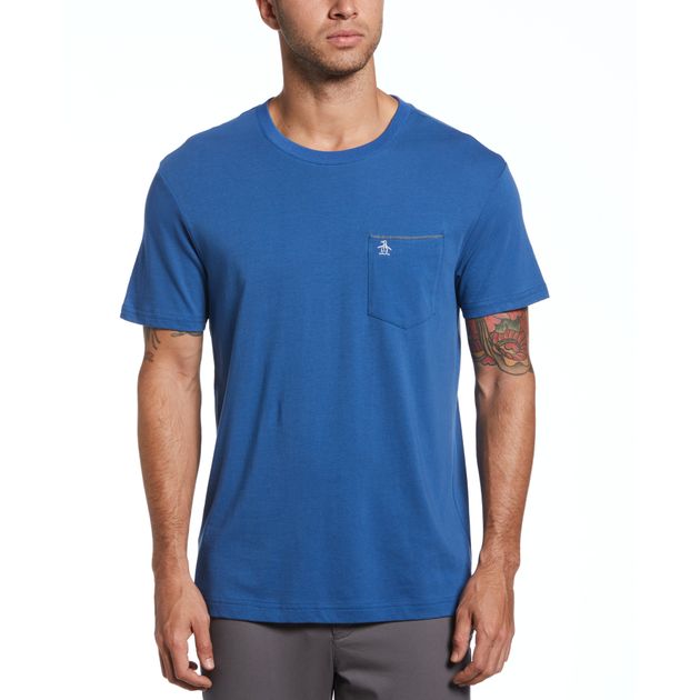 Remera Jersey Con Bolsillo Y Vivo En Chambray