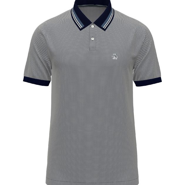 Polo Jacquard Con Rayas En Cuello