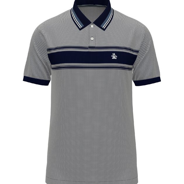 Polo Jacquard Con Raya Central