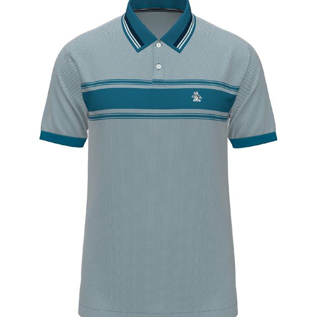 Polo Jacquard Con Raya Central