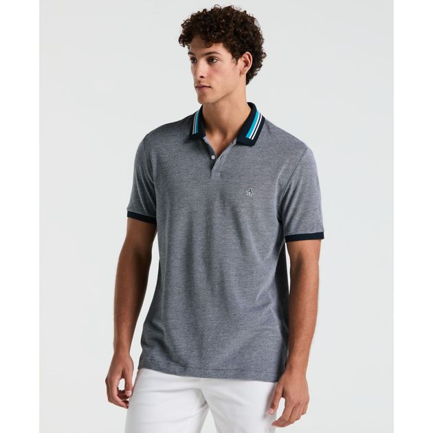 Polo Jacquard Con Rayas En Cuello