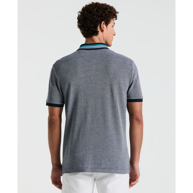 Polo Jacquard Con Rayas En Cuello