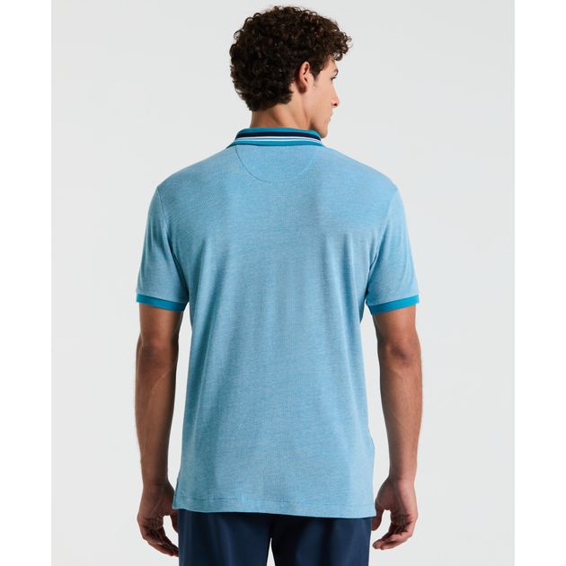 Polo Jacquard Con Rayas En Cuello