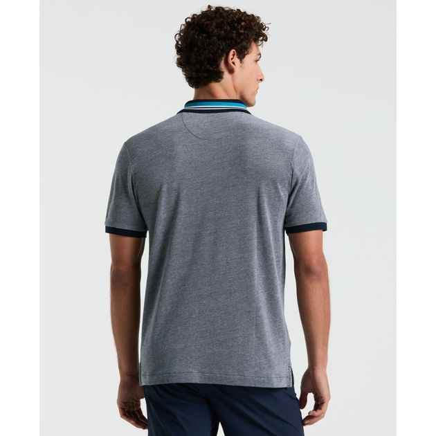 Polo Jacquard Con Raya Central