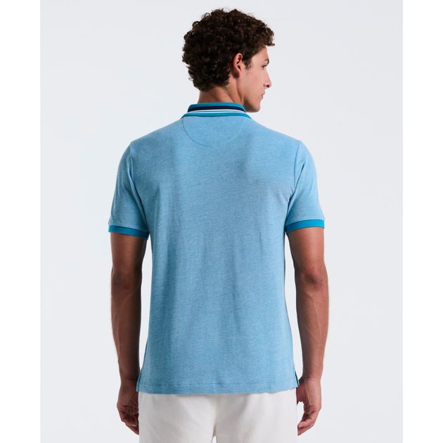 Polo Jacquard Con Raya Central